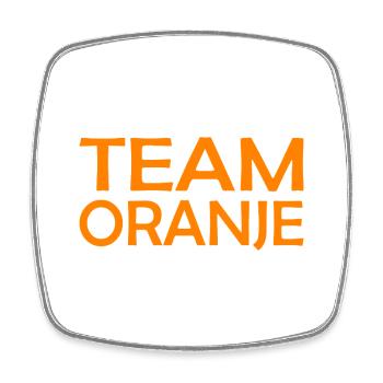 Team Oranje - Nederland - Niederlande Netherlands - Viereckiger Kühlschrankmagnet - Weiß - Vorne