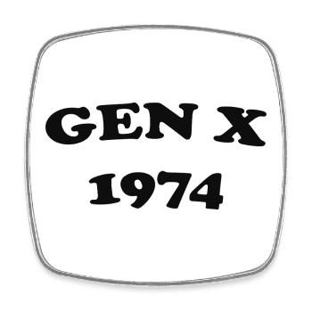 Génération X 1974 Style Vintage - Magnet carré - blanc - Devant