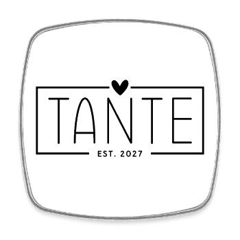 Tante fondée en 2027 - Magnet carré - blanc - Devant