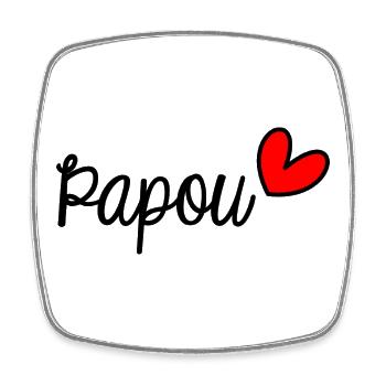 PAPUA. PAPA. VATERTAG. FROHER VATERTAG - Viereckiger Kühlschrankmagnet - Weiß - Vorne
