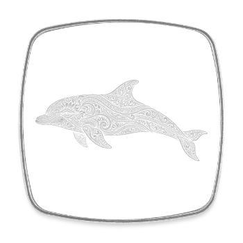 Dolphin - Magnet carré - blanc - Devant