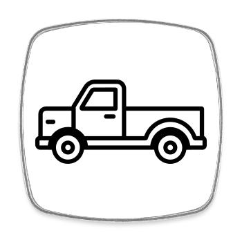 Lkw - Viereckiger Kühlschrankmagnet - Weiß - Vorne