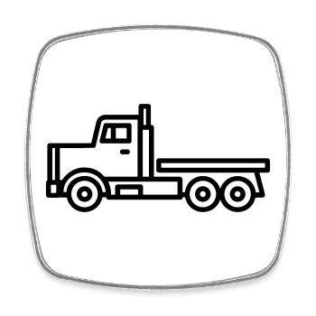 Lkw - Viereckiger Kühlschrankmagnet - Weiß - Vorne