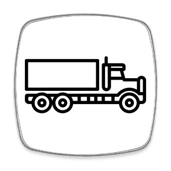 Lkw - Viereckiger Kühlschrankmagnet - Weiß - Vorne