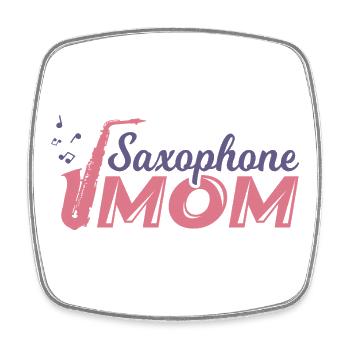 Saxophon Mutter - Viereckiger Kühlschrankmagnet - Weiß - Vorne