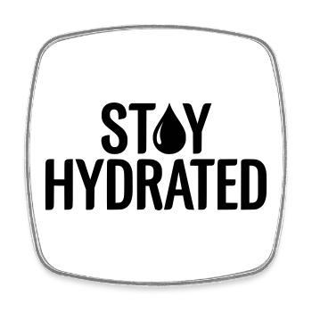 Slogan Restez Hydraté - Citation Fitness & Sport - Magnet carré - blanc - Devant