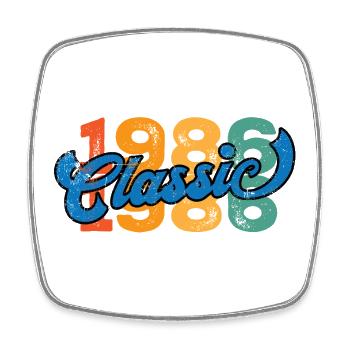 Vintage 1986 - Square fridge magnet - white - Front