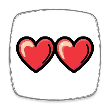 Herzen Liebe Symbol - Viereckiger Kühlschrankmagnet - Weiß - Vorne