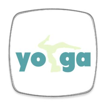 Yoga - Magnet carré - blanc - Devant