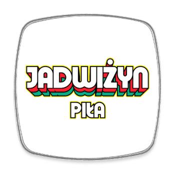 Jadwiżyn Piła. Name des Retro-Bezirks - Viereckiger Kühlschrankmagnet - Weiß - Vorne