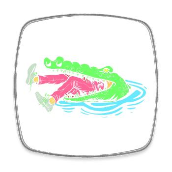 Crocodile Hunting Hunter Hunting - Square fridge magnet - white - Front