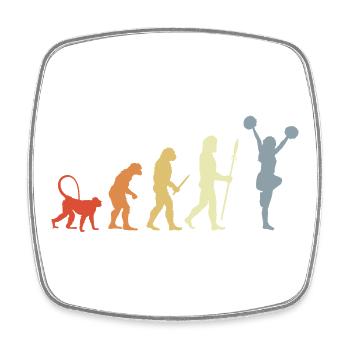 Vintage Cheerleader Evolution - Viereckiger Kühlschrankmagnet - Weiß - Vorne