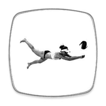 Beach volleyball - Square fridge magnet - white - Front