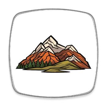 Mountains Landscape - Square fridge magnet - white - Front