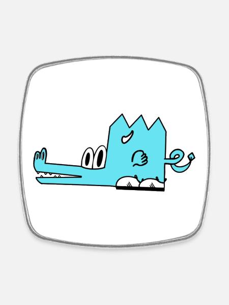 Cindor le dragon - Magnet carré - blanc