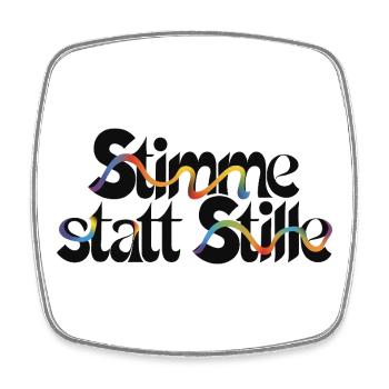 Cool statement motif for more civil courage - Square fridge magnet - white - Front