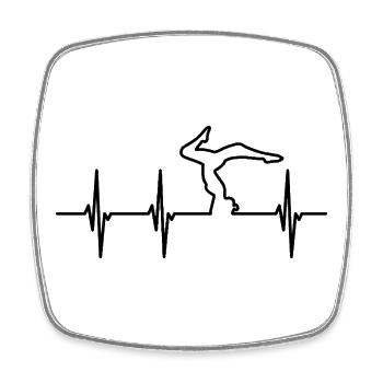 Yoga Pose Pulse Line - Square fridge magnet - white - Front