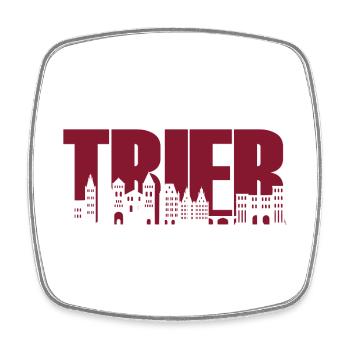 Trier - Skyline - Font - Moselle Rhineland-Palatinate - Square fridge magnet - white - Front