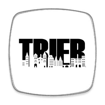 Trier - Skyline - Font - Moselle Rhineland-Palatinate - Square fridge magnet - white - Front