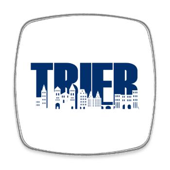 Trier - Skyline - Font - Moselle Rhineland-Palatinate - Square fridge magnet - white - Front