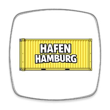 Hafen Hamburg Container gelb - Viereckiger Kühlschrankmagnet - Weiß - Vorne