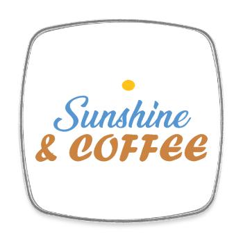 Sunshine & Coffee Beach Vibes Summer Sun Gifted - Square fridge magnet - white - Front