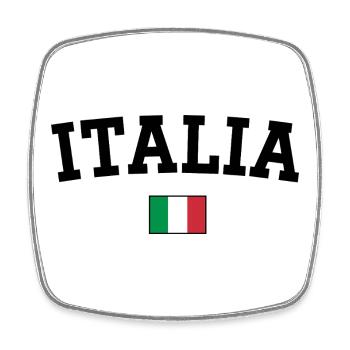 Drapeau italien Noir - Magnet carré - blanc - Devant