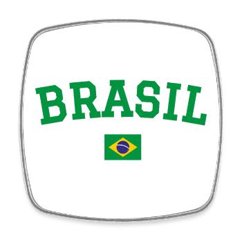 Brazil Flag Design Green - Square fridge magnet - white - Front