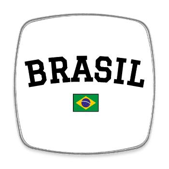 Brasilien Flagge Design Schwarz - Viereckiger Kühlschrankmagnet - Weiß - Vorne