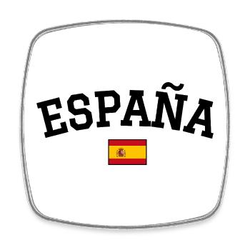 Drapeau espagnol Noir - Magnet carré - blanc - Devant