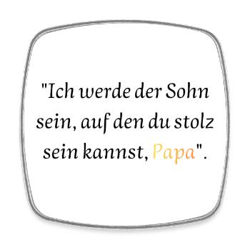 Versprechen an Papa: Stolzer Sohn - Viereckiger Kühlschrankmagnet - Weiß - Vorne