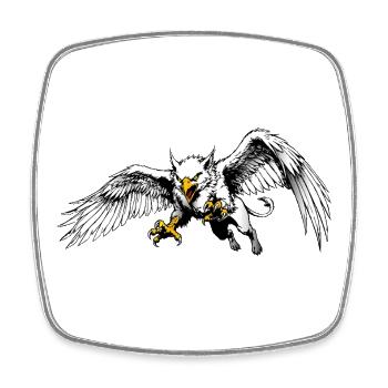 Rostock Griffin - Square fridge magnet - white - Front
