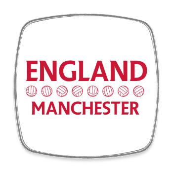 Manchester England Fußball-Emblem - Viereckiger Kühlschrankmagnet - Weiß - Vorne