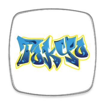 Cool Graffiti Tokyo Blue - Viereckiger Kühlschrankmagnet - Weiß - Vorne