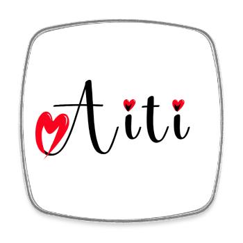 Bonne fête Maman cœur rouge amour mères  Aiti - Magnet carré - blanc - Devant