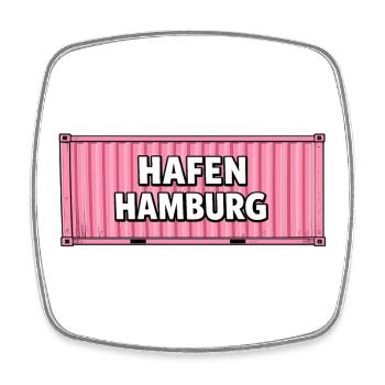 Hafen Hamburg Pink Container - Viereckiger Kühlschrankmagnet - Weiß - Vorne