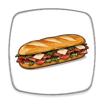 Knuspriger HotDog Comicstil - Viereckiger Kühlschrankmagnet - Weiß - Vorne