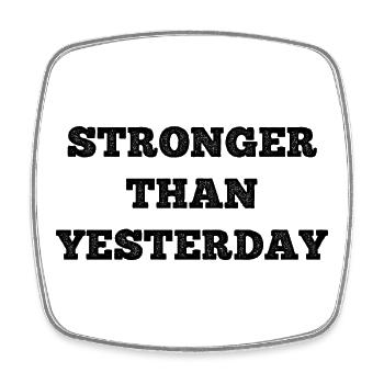 Gym Spruch Shirt Stronger Than You - Square fridge magnet - white - Front