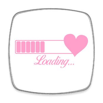 Heart Charging Indicator: Love in Progress - Square fridge magnet - white - Front