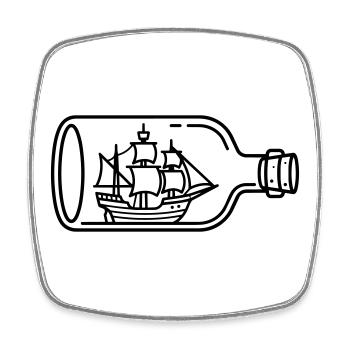 ship in bottle - Square fridge magnet - white - Front