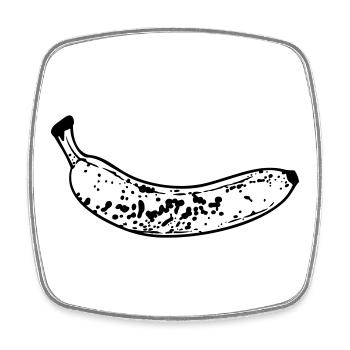 Banane - Magnet carré - blanc - Devant