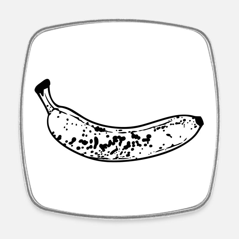 banana - Square fridge magnet - white