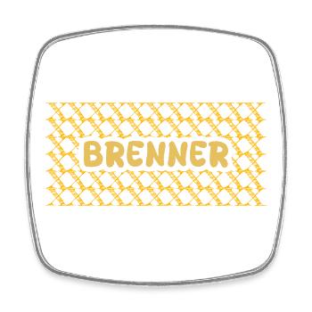 Burner Yellow Net Pattern - Square fridge magnet - white - Front