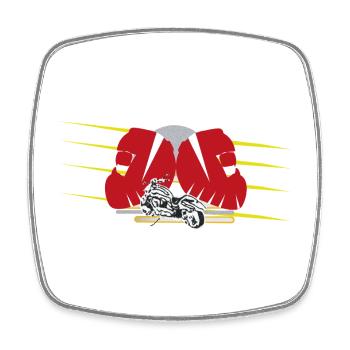 Motorcycle Helmet - Square fridge magnet - white - Front