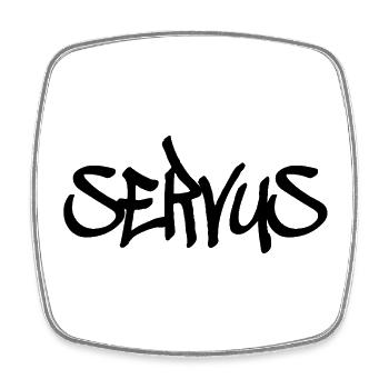 Servus (Tagster) - Viereckiger Kühlschrankmagnet - Weiß - Vorne