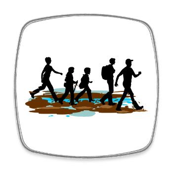 Groupe Wadlopers – Aventure dans la boue - Magnet carré - blanc - Devant