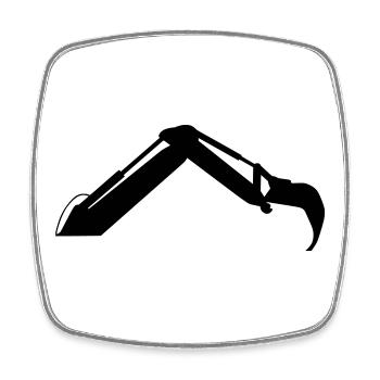 Excavator Arm – Digging Power - Square fridge magnet - white - Front