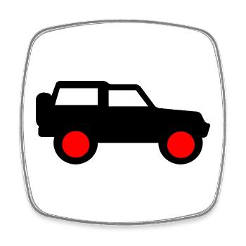 Voiture - Magnet carré - blanc - Devant