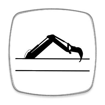 Excavator Arm Custom – Construction Design - Square fridge magnet - white - Front
