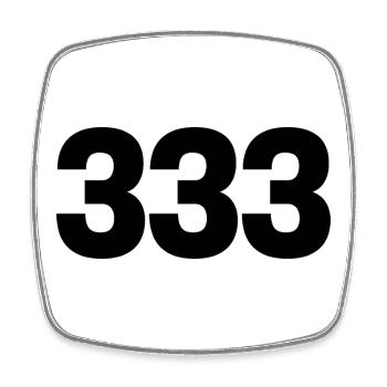 333 Engelzahl - Viereckiger Kühlschrankmagnet - Weiß - Vorne
